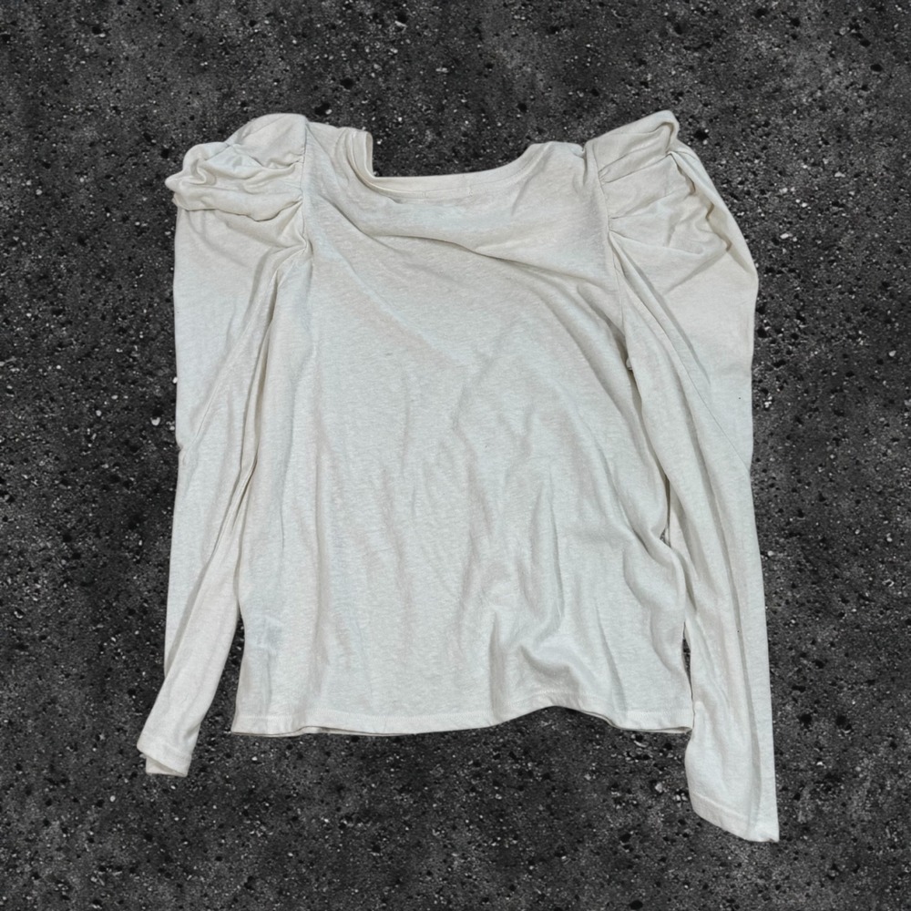 NWT‎ Z Supply Womens White Puff Sleeve Long Sleeve Top ZT214358 Cream Size L NWT - Picture 2 of 7